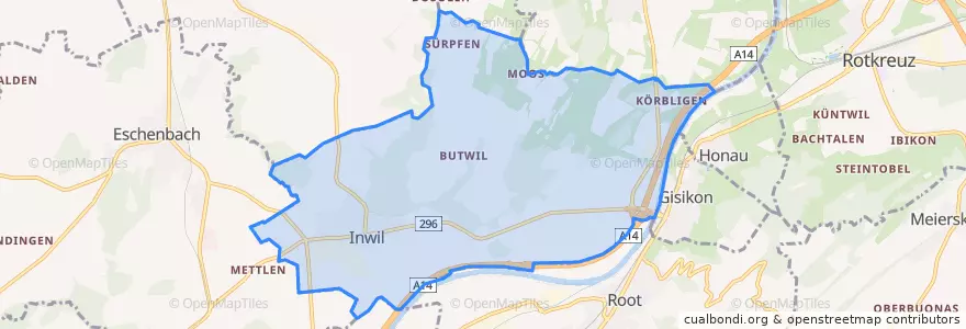 Mapa de ubicacion de Inwil.