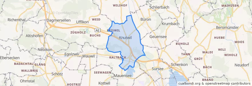Mapa de ubicacion de Knutwil.
