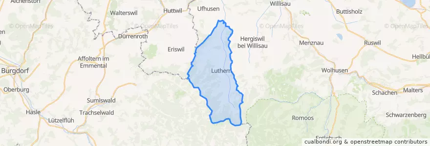 Mapa de ubicacion de Luthern.