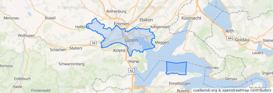 Mapa de ubicacion de Lucerne.