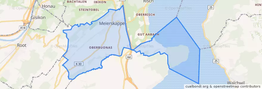 Mapa de ubicacion de Meierskappel.