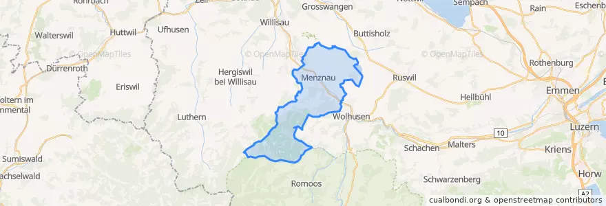 Mapa de ubicacion de Menznau.