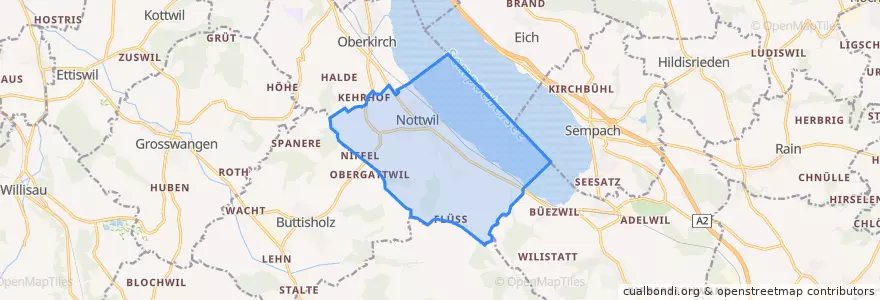 Mapa de ubicacion de Nottwil.