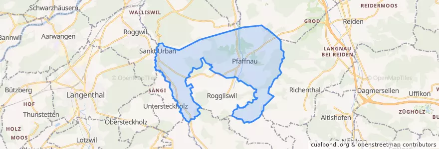 Mapa de ubicacion de Pfaffnau.