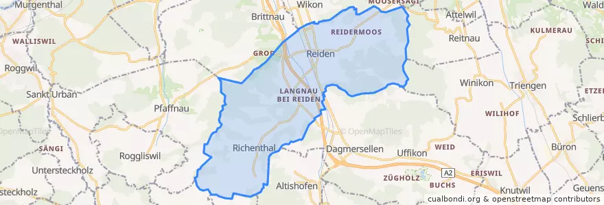 Mapa de ubicacion de Reiden.