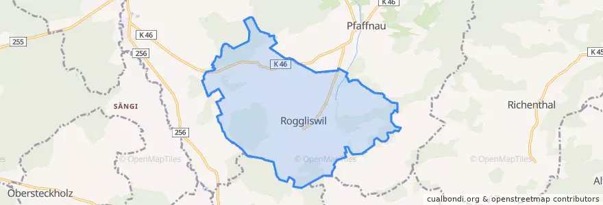 Mapa de ubicacion de Roggliswil.