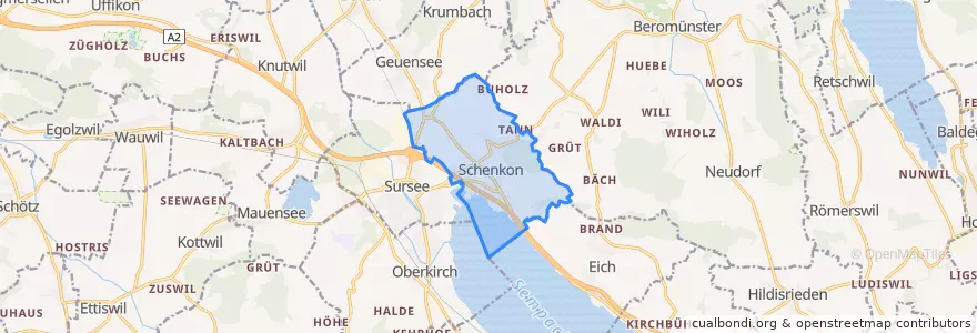 Mapa de ubicacion de Schenkon.