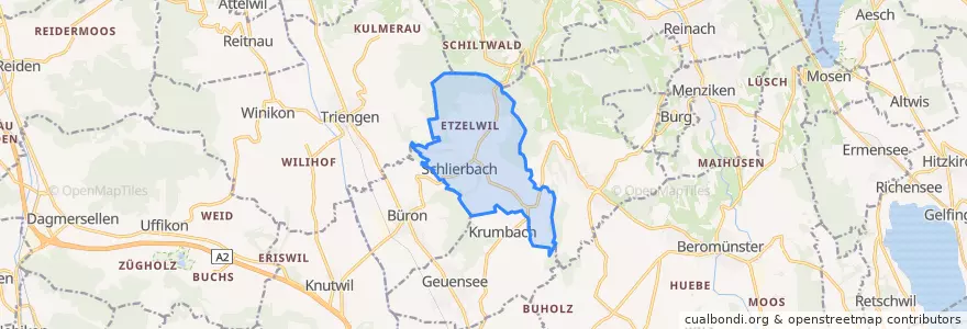 Mapa de ubicacion de Schlierbach.