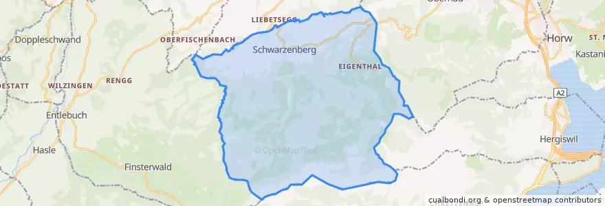 Mapa de ubicacion de Schwarzenberg.