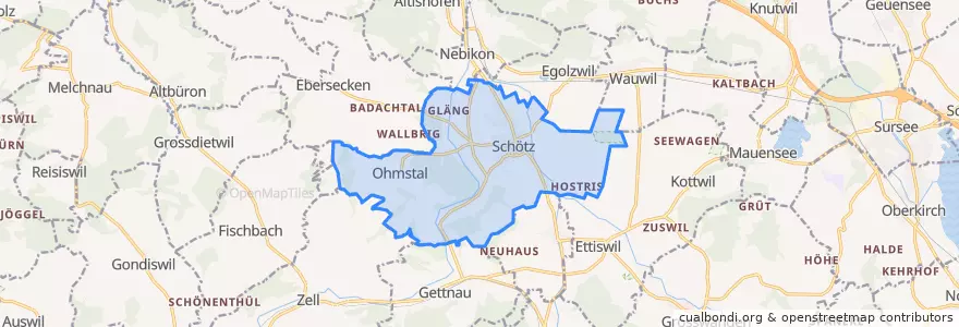 Mapa de ubicacion de Schötz.