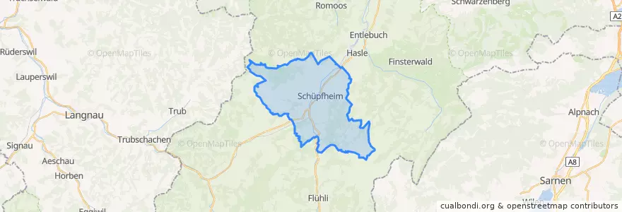 Mapa de ubicacion de Schüpfheim.