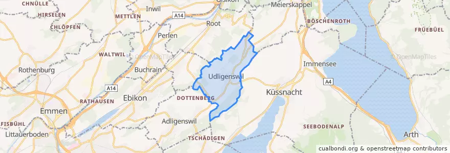 Mapa de ubicacion de Udligenswil.