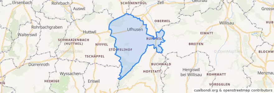 Mapa de ubicacion de Ufhusen.