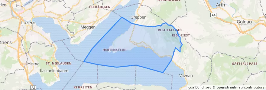 Mapa de ubicacion de Weggis.