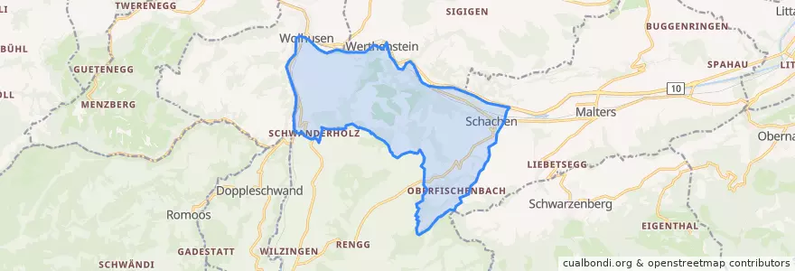 Mapa de ubicacion de Werthenstein.