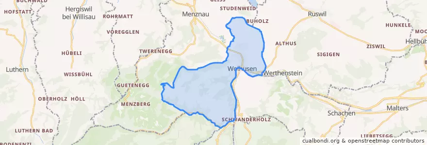 Mapa de ubicacion de Wolhusen.