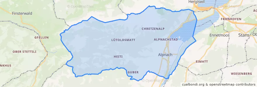 Mapa de ubicacion de Alpnach.