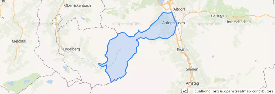 Mapa de ubicacion de Attinghausen.