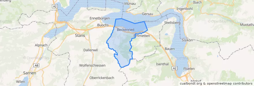 Mapa de ubicacion de Beckenried.