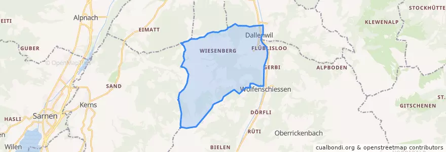Mapa de ubicacion de Dallenwil.