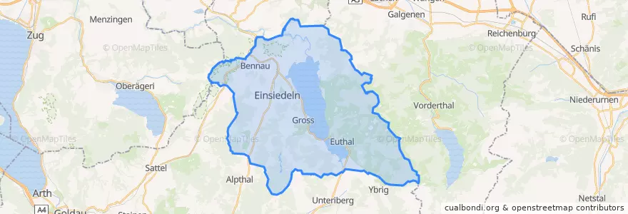 Mapa de ubicacion de Einsiedeln.