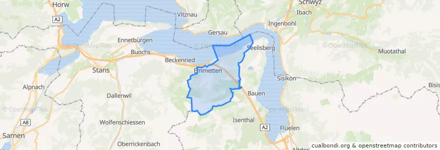 Mapa de ubicacion de Emmetten.
