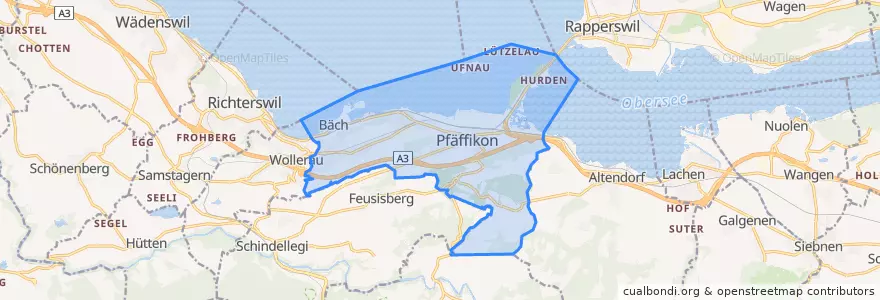 Mapa de ubicacion de Freienbach.