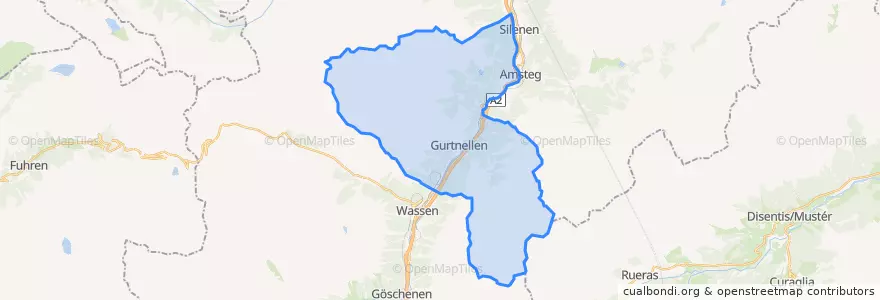 Mapa de ubicacion de Gurtnellen.