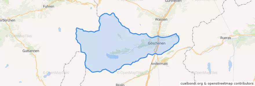 Mapa de ubicacion de Göschenen.
