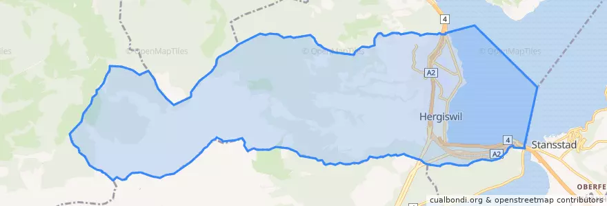 Mapa de ubicacion de Hergiswil (NW).