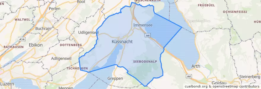 Mapa de ubicacion de Küssnacht (SZ).