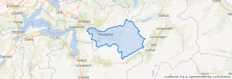 Mapa de ubicacion de Muotathal.