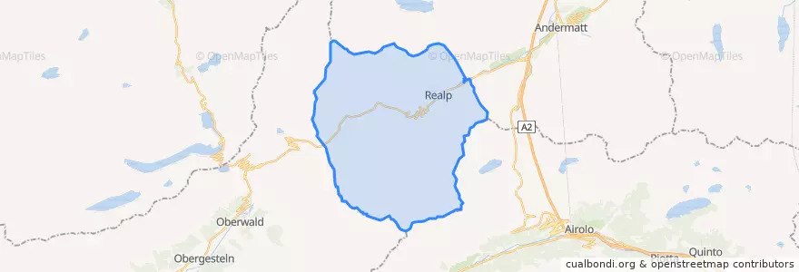 Mapa de ubicacion de Realp.