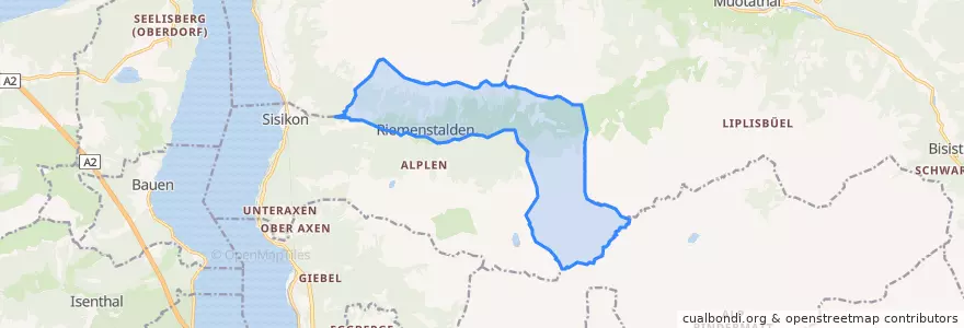 Mapa de ubicacion de Riemenstalden.
