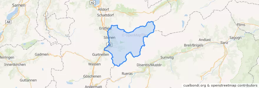 Mapa de ubicacion de Silenen.
