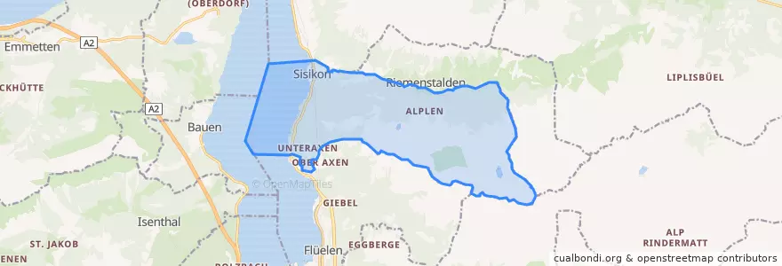 Mapa de ubicacion de Sisikon.