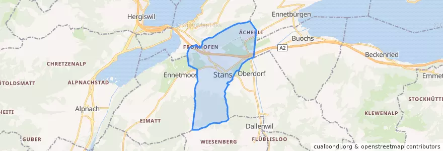 Mapa de ubicacion de Stans.
