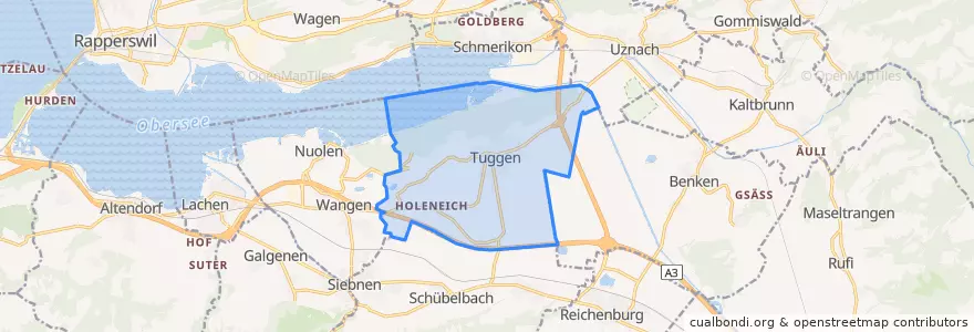 Mapa de ubicacion de Tuggen.