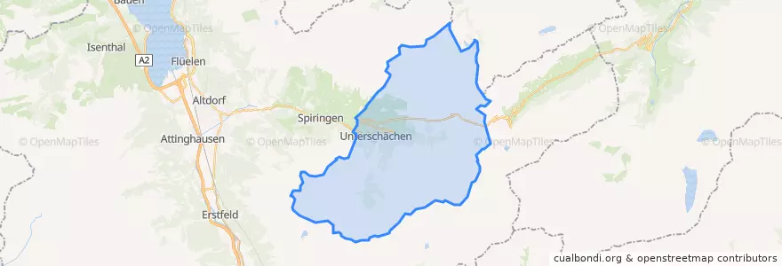Mapa de ubicacion de Unterschächen.