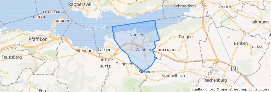 Mapa de ubicacion de Wangen (SZ).