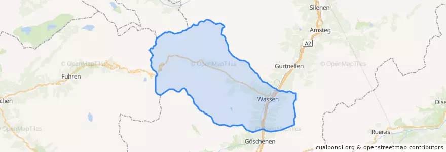 Mapa de ubicacion de Wassen.
