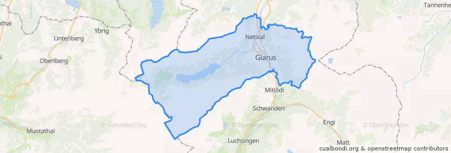 Mapa de ubicacion de Glarus.