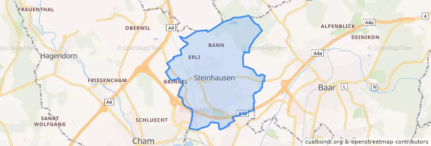 Mapa de ubicacion de Steinhausen.