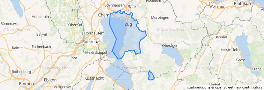 Mapa de ubicacion de Zug.