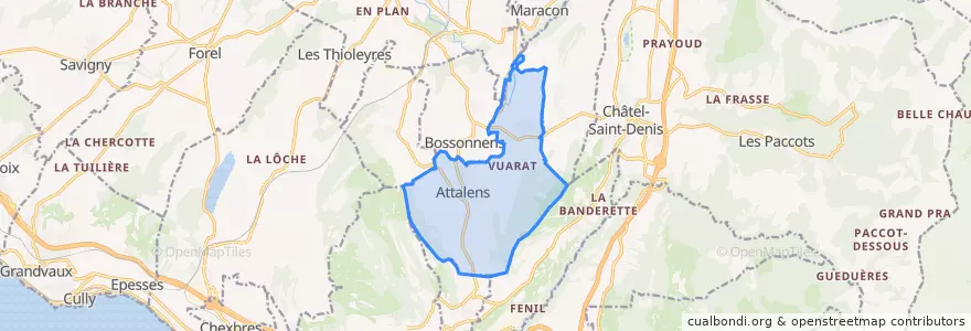 Mapa de ubicacion de Attalens.