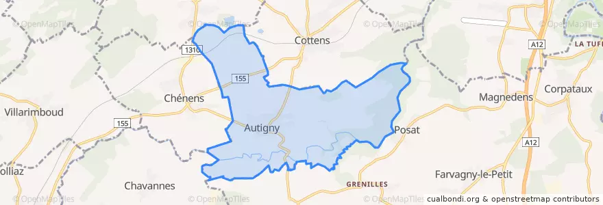 Mapa de ubicacion de Autigny.