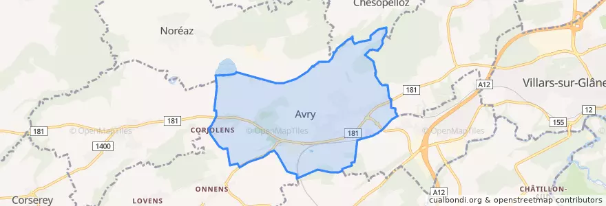 Mapa de ubicacion de Avry.