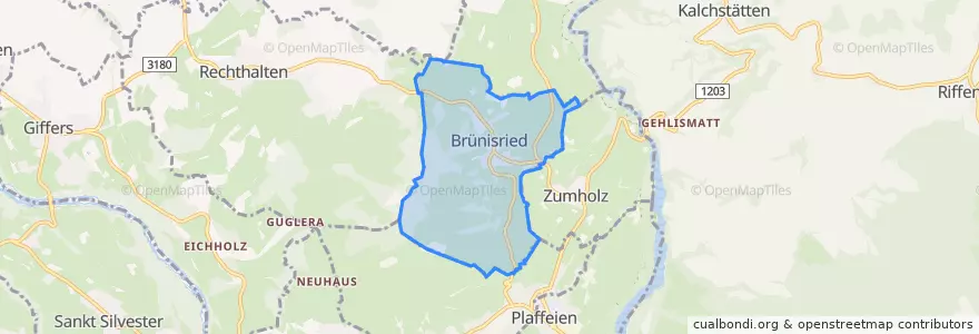 Mapa de ubicacion de Brünisried.