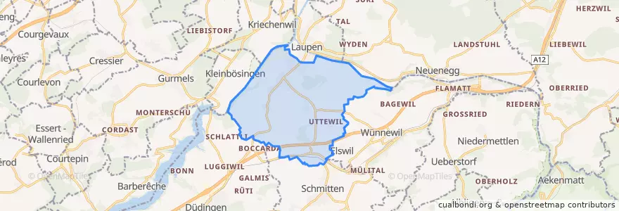 Mapa de ubicacion de Bösingen.