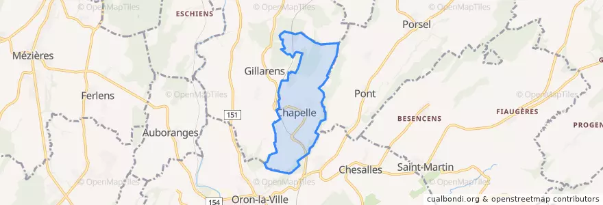 Mapa de ubicacion de Chapelle (Glâne).